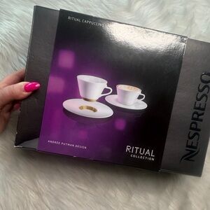 Nespresso Ritual Collection with White and Gold Accents Andree Putman
